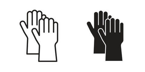 Fototapeta premium Glove icons collection. Thin linear and black flat icons