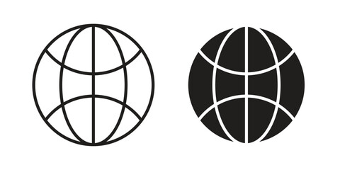Obraz premium Globe icons collection. Thin linear and black flat icons