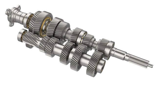 Helical gears mesh on transmission input and output shafts high resolution transparent png photo