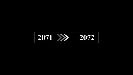 New year 2071 to 2072 animation. Year loading concept. Year change concept. New year 2072 loading bar animation with arrow icon.