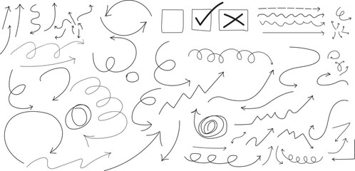 Abstract scribbles and doodles on a white background