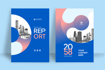 Business Report Cover Template &ndash; Blue Geometric Layout (A4)