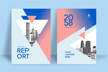 Business Report Cover Template &ndash; Blue Geometric Layout (A4)