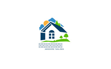 Modern and professional Company, house design , balance, flat design, vector style, scalable icon, logo, white background