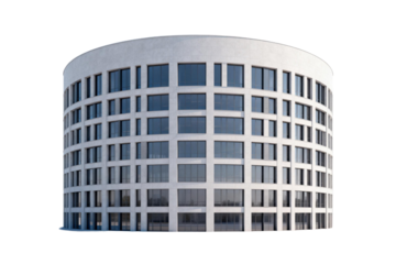 Modern Curved Office Building with Glass Facade