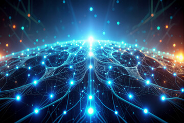 Obraz premium Machine Learning And Artificial Intelligence Automation Concept Design