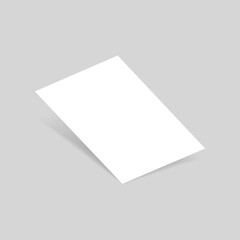 A separate sheet of A4 paper on a gray background. A mock-up of a letter, leaflet, brochure booklet, flyer, or invitation card. 
