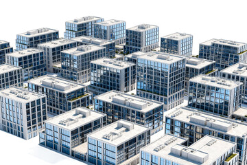 Modern Commercial Buildings in Urban Layout