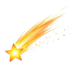 Obraz premium Watercolor Brilliant shooting star isolated on a transparent background