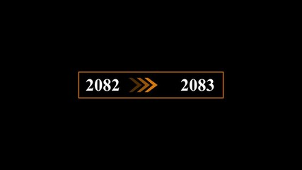 New year 2082 to 2083 animation. Year loading concept. Year change concept. New year 2083 loading bar animation with arrow icon.
