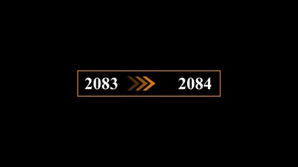 New year 2083 to 2084 animation. Year loading concept. Year change concept. New year 2084 loading bar animation with arrow icon.