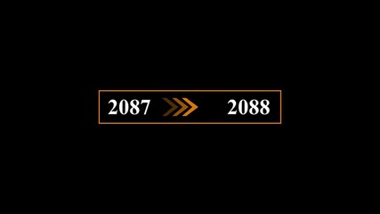 New year 2087 to 2088 animation. Year loading concept. Year change concept. New year 2088 loading bar animation with arrow icon.