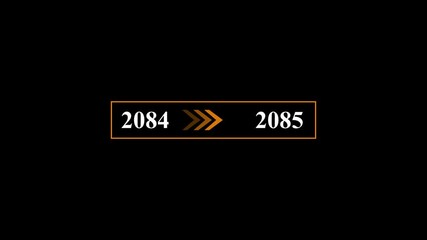 New year 2084 to 2085 animation. Year loading concept. Year change concept. New year 2085 loading bar animation with arrow icon.