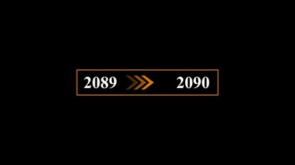 New year 2089 to 2090 animation. Year loading concept. Year change concept. New year 2090 loading bar animation with arrow icon.