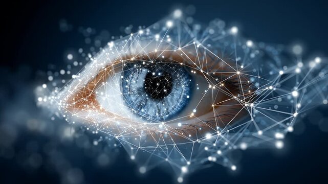 Futuristische Nahaufnahme eines Auges &ndash; Technologie und Vision