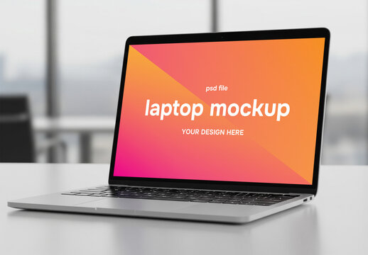 Laptop in clean environment mockup