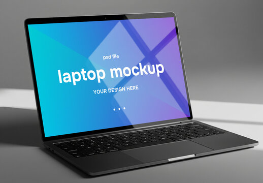 Laptop in clean environment mockup