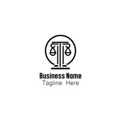 Minimalist Justice Scales Logo for Legal Services