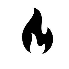 Burning inferno icon with smooth curves isolated on white backdrop depicting intense heat and fiery combustion