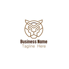 Geometric Line Art Tiger Head Logo