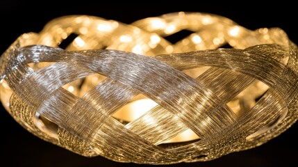 Woven platinum filaments with light creating delicate texture