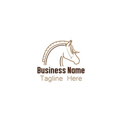 Elegant Line Art Horse Head Logo with Measuring Tape Detail