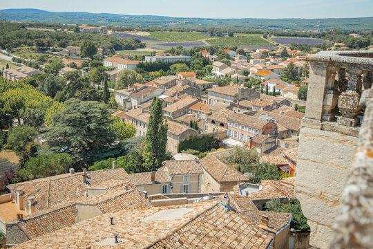 Provence Drome Grignan village rooftops view horizontal