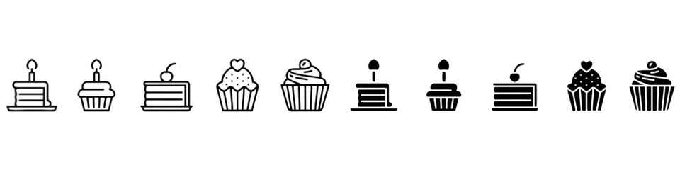 Cake and cupcake for celebration dessert sweet