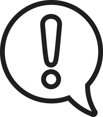 Speech bubble with exclamation mark icon. Warning message speech. Vector. Line style.