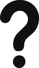 Black question mark icon. Vector. Flat design.	