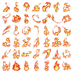 Bundle design vector flames of various variations