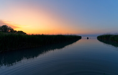 Abendstimmung am Balaton bei Balatonmáriafürdő, Ungarn