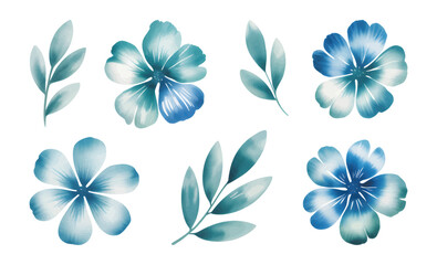 Obraz premium Watercolor blue meadow blossom with soft hand-painted petals. Watercolor blue meadow blossom with soft hand-painted petals.