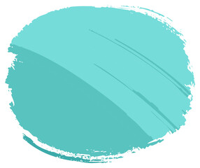 Obraz premium Abstract Teal Brush Stroke Circle Element for Design