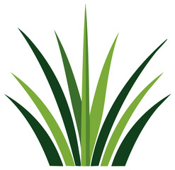 Obraz premium Stylized Green Grass Blades Sprouting Upward, Fresh Growth Illustration