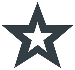Obraz premium Nested Star Illustration Minimalist Icon Five Point Star Graphic Element Simple Modern Design