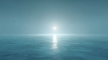 Obraz premium Abstract serene ocean landscape with sun transparent background