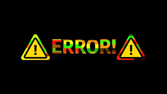 Warning error message flanked by caution icons emphasizing high risk alerts, system danger notifications, and immediate attention error communication.