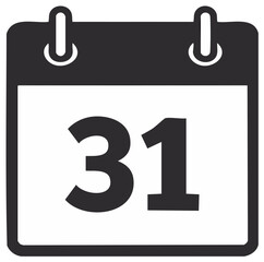 Simple calendar icon showing the 31st, representing the last day of the month or a deadline.