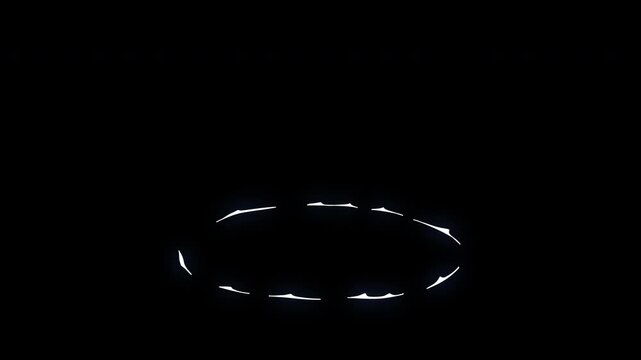 円状に炎が現れて消えていく手描きアニメーション