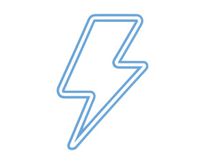 Electric Lightning Bolt Vector Outline Style with Neon Effect on Background