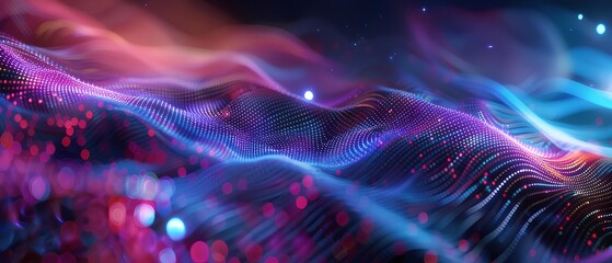 Abstract Digital Data Wave Flowing Through Big Data Analytics and Technology