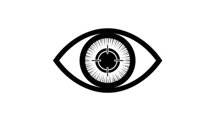 Abstract eye with target symbol as pupil representing focus vision accuracy