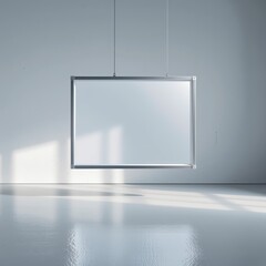 Obraz premium Minimalist Modern Interior with Suspended Blank Frame