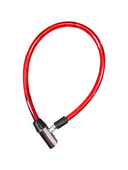 Wire lock for bike and other handles locking on a transparent background