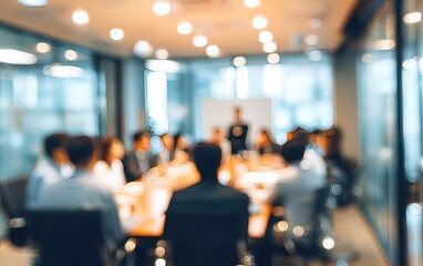 Blur office meeting blurred background with business people working group in boardroom discussion, executive seminar or professional training in enterprise. High quality. High quality. High quality
