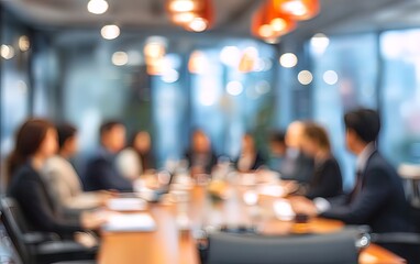 Blur office meeting blurred background with business people working group in boardroom discussion, executive seminar or professional training in enterprise. High quality. High quality. High quality