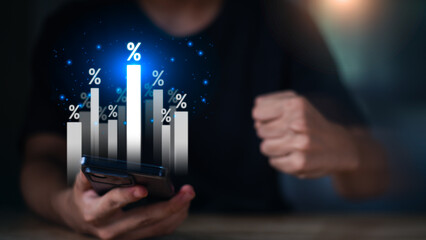 data analytics and performance metrics growth, representing financial improvement, mobile marketing success, and digital transformation in business through statistical optimization and insights.