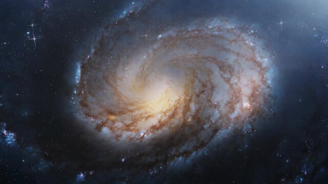 Stunning Spiral Galaxy Seen from Deep Space, Cosmic Beauty, Astronomical Art