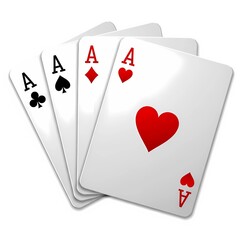 Four aces playing cards spread out